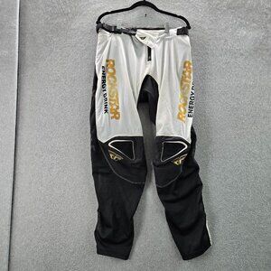 Fly Racing Men Activewear‎ Pants 32 Black Leather Polyester Rockstar Energy